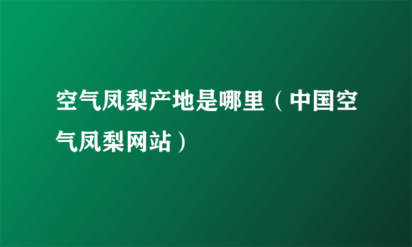 空气凤梨产地是哪里（中国空气凤梨网站）