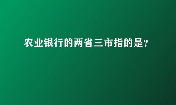 农业银行的两省三市指的是？