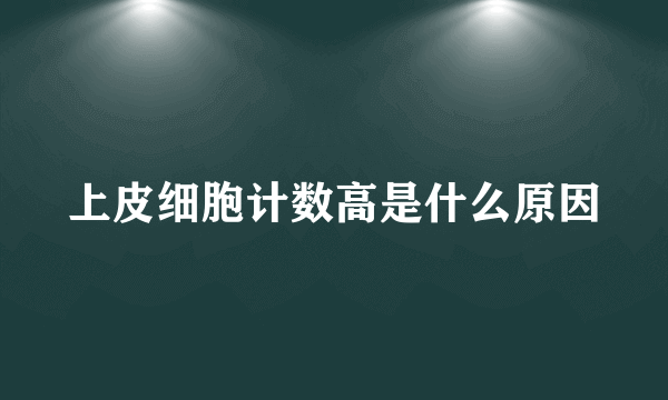 上皮细胞计数高是什么原因