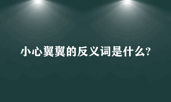 小心翼翼的反义词是什么?