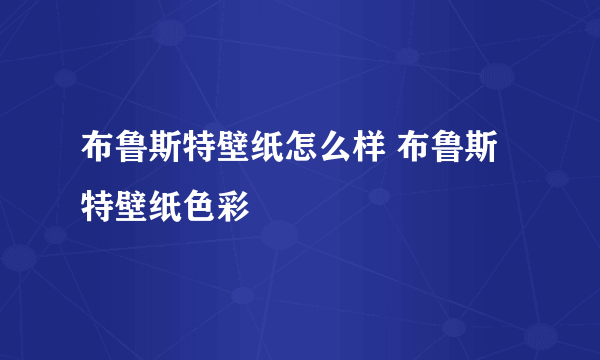 布鲁斯特壁纸怎么样 布鲁斯特壁纸色彩