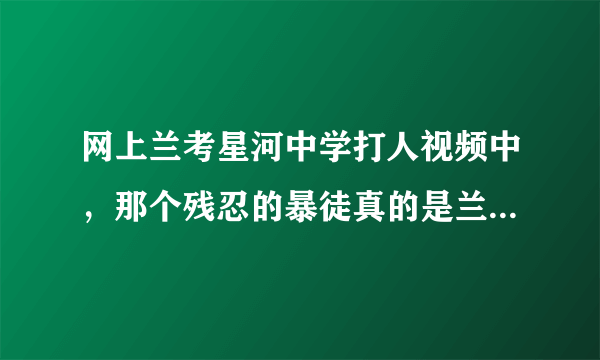 网上兰考星河中学打人视频中，那个残忍的暴徒真的是兰考教育局副局长的儿子吗?事件的处理结果怎样?