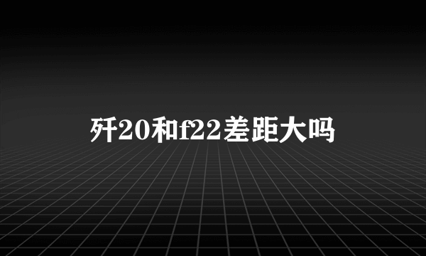 歼20和f22差距大吗