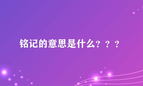 铭记的意思是什么？？？