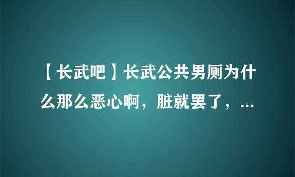 【长武吧】长武公共男厕为什么那么恶心啊，脏就罢了，还有很多莫名的电话号_长武吧_百度贴吧