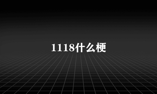 1118什么梗