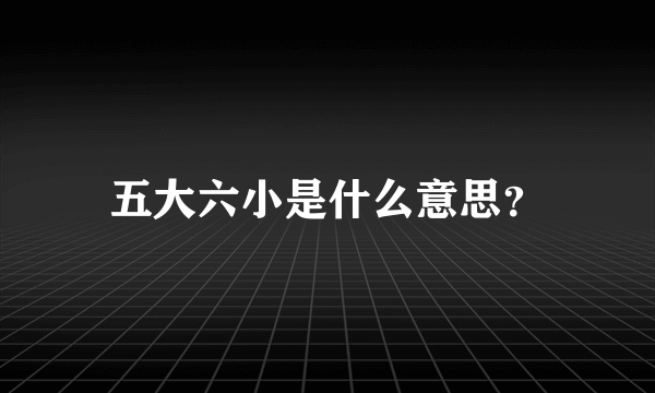 五大六小是什么意思？