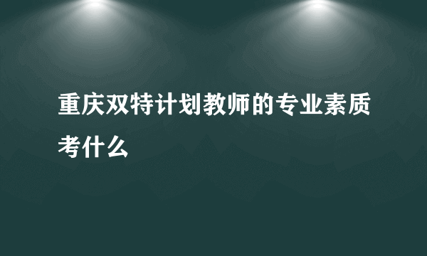 重庆双特计划教师的专业素质考什么