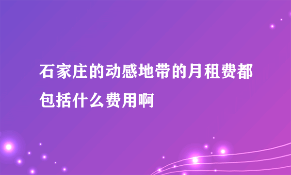 石家庄的动感地带的月租费都包括什么费用啊