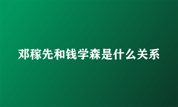 邓稼先和钱学森是什么关系