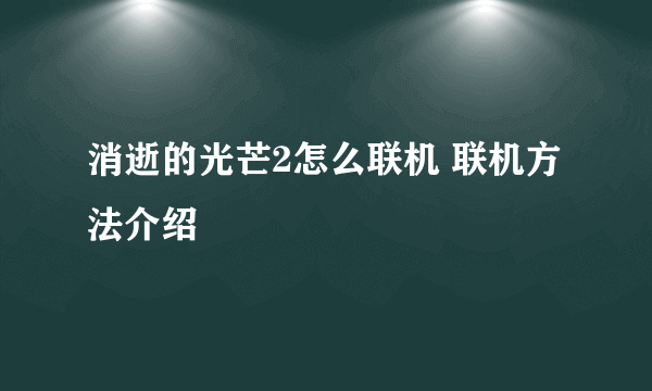 消逝的光芒2怎么联机 联机方法介绍