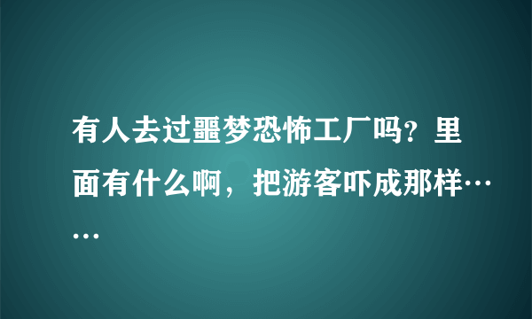 有人去过噩梦恐怖工厂吗？里面有什么啊，把游客吓成那样……