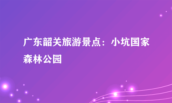 广东韶关旅游景点：小坑国家森林公园