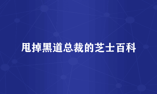 甩掉黑道总裁的芝士百科