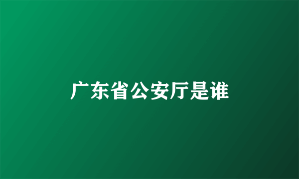 广东省公安厅是谁