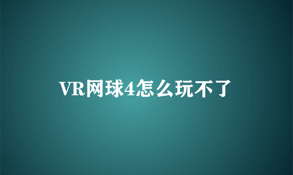 VR网球4怎么玩不了