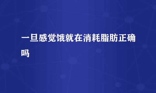 一旦感觉饿就在消耗脂肪正确吗