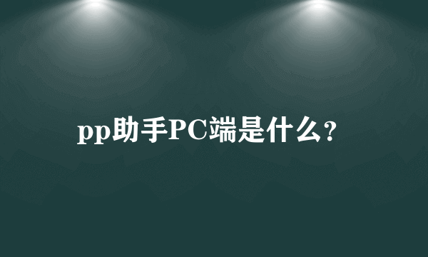 pp助手PC端是什么？