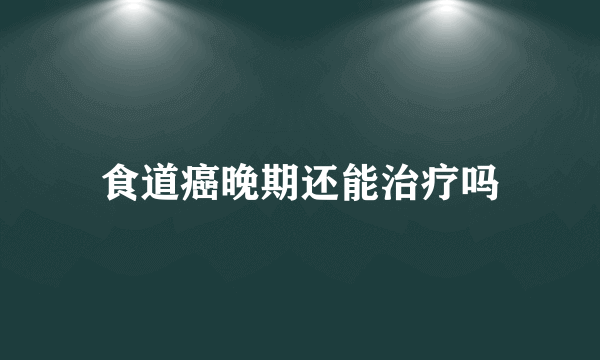 食道癌晚期还能治疗吗