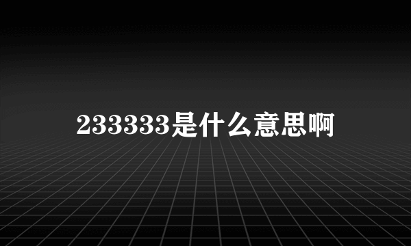 233333是什么意思啊