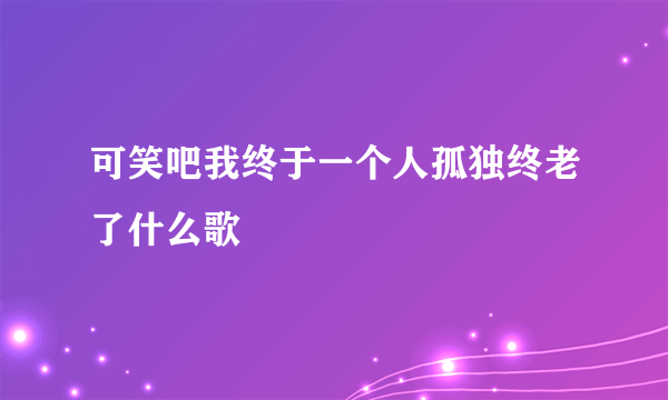 可笑吧我终于一个人孤独终老了什么歌