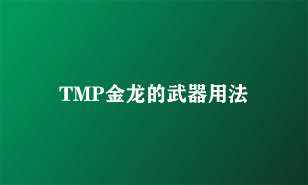 TMP金龙的武器用法