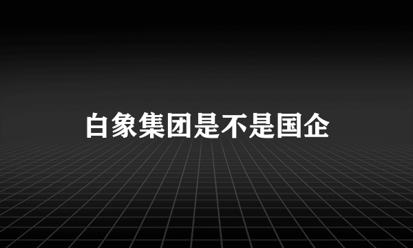 白象集团是不是国企