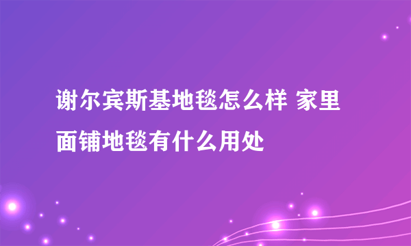 谢尔宾斯基地毯怎么样 家里面铺地毯有什么用处