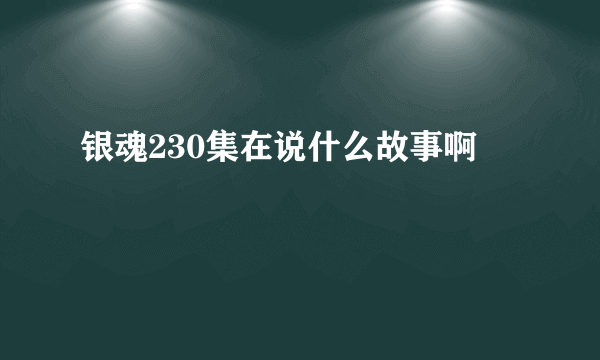 银魂230集在说什么故事啊