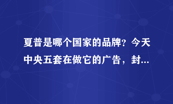 夏普是哪个国家的品牌？今天中央五套在做它的广告，封掉五套，汉奸五套!!!!!