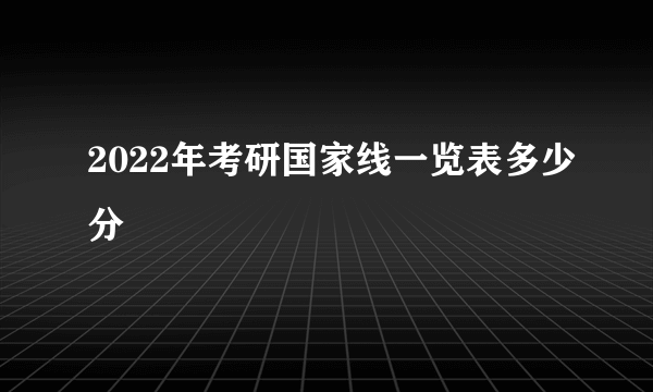 2022年考研国家线一览表多少分