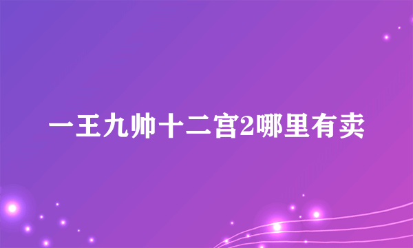 一王九帅十二宫2哪里有卖