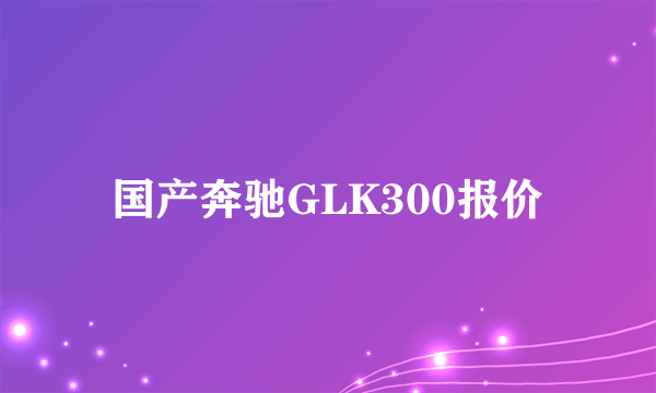 国产奔驰GLK300报价