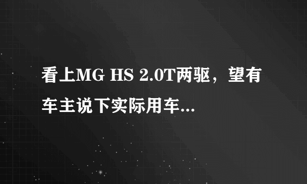 看上MG HS 2.0T两驱，望有车主说下实际用车油耗多少？