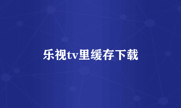 乐视tv里缓存下载