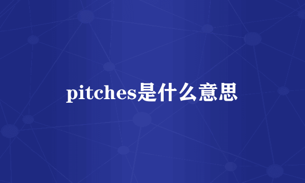 pitches是什么意思