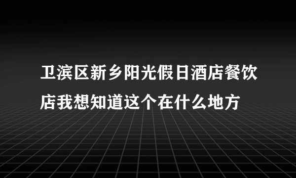 卫滨区新乡阳光假日酒店餐饮店我想知道这个在什么地方