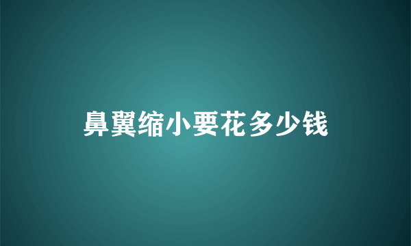 鼻翼缩小要花多少钱