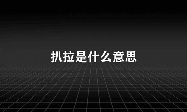 扒拉是什么意思