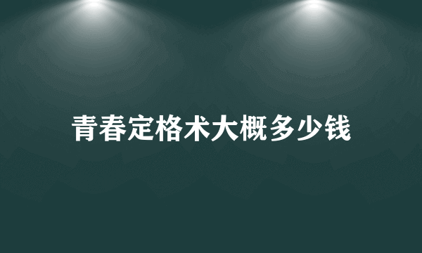 青春定格术大概多少钱