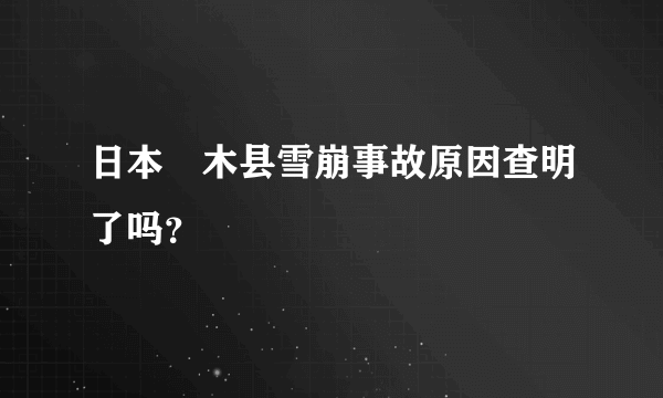 日本栃木县雪崩事故原因查明了吗？