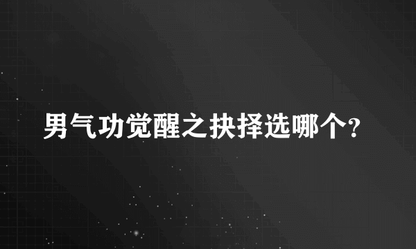 男气功觉醒之抉择选哪个？