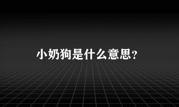 小奶狗是什么意思？