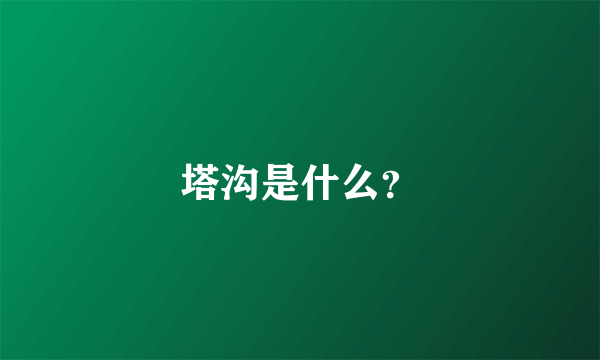 塔沟是什么？