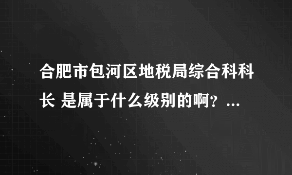 合肥市包河区地税局综合科科长 是属于什么级别的啊？官大还是小？