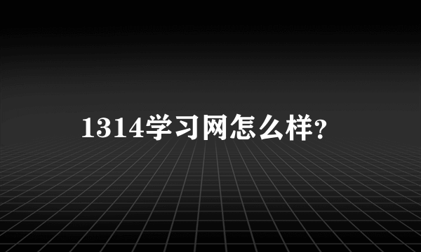 1314学习网怎么样？