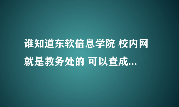 谁知道东软信息学院 校内网 就是教务处的 可以查成绩的内个网站