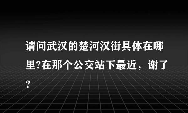 请问武汉的楚河汉街具体在哪里?在那个公交站下最近，谢了？