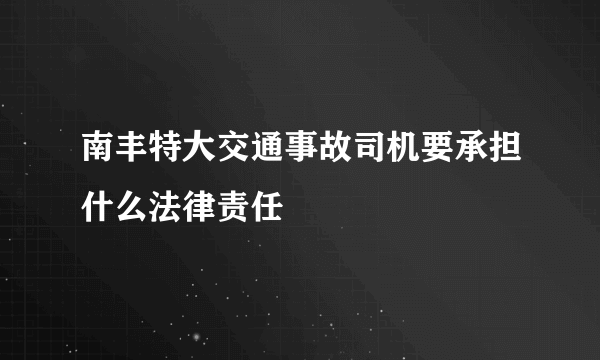 南丰特大交通事故司机要承担什么法律责任