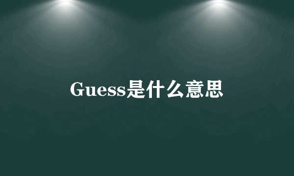 Guess是什么意思